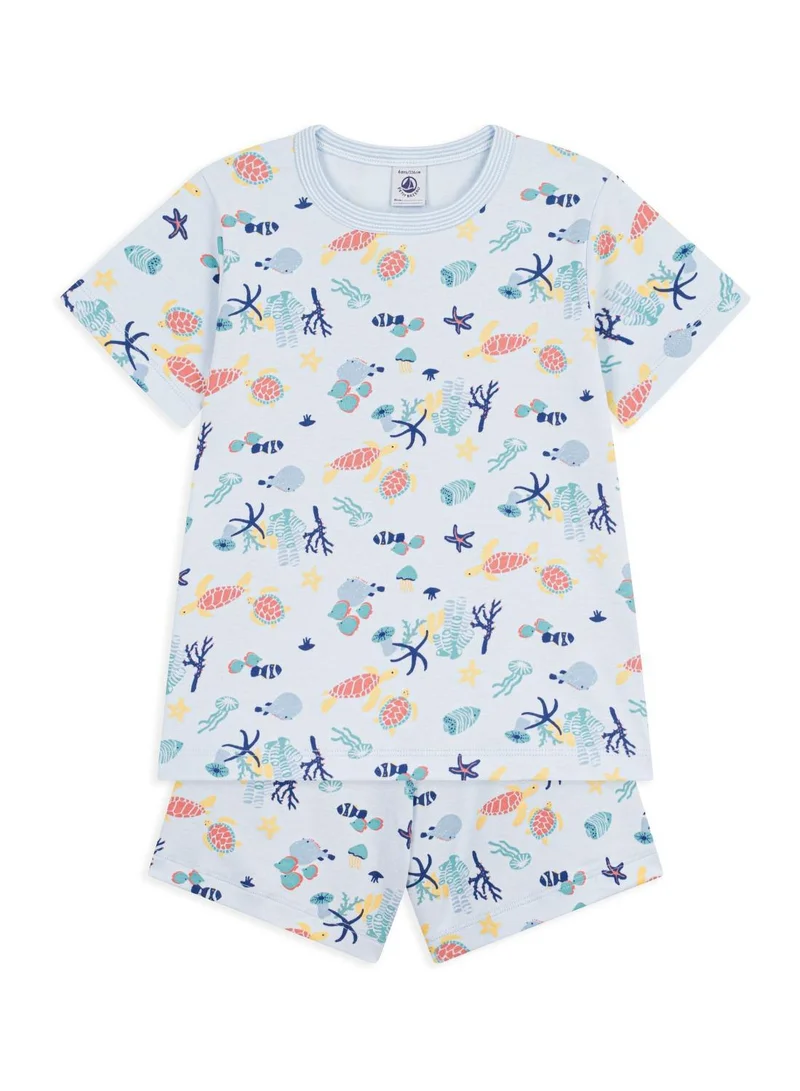 بيتي باتو Children's short glow-in-the-dark printed cotton pyjamas